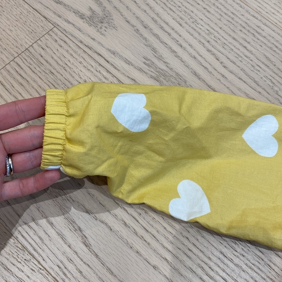 H&M Coated Woven Cotton Jacket, Hearts, Yellow/White, Toddler, Kids 3T (2-3 yrs) - Picture 7 of 11